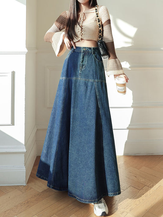 PERA YÜKSEK BEL DENİM ETEK